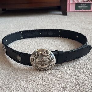 Harley-Davidson Black Belt with Silver Buckles